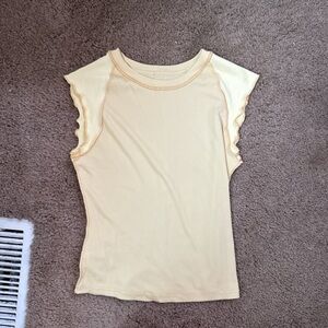 SHEIN Yellow Cap Sleeve Tank Top